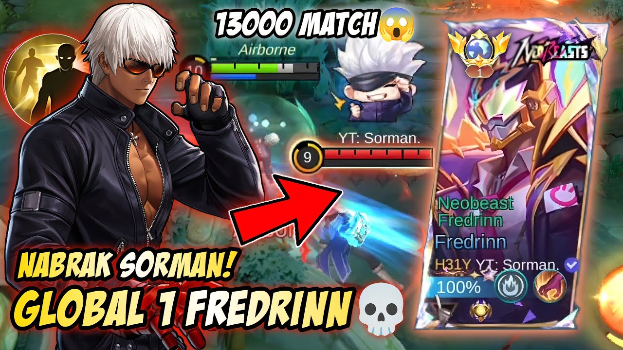 MENGERIKAN! NABRAK SORMAN TOP GLOBAL 1 FREDRINN! TEAM GW LANGSUNG DIBANTAI HABIS HABISAN!💀- MLBB