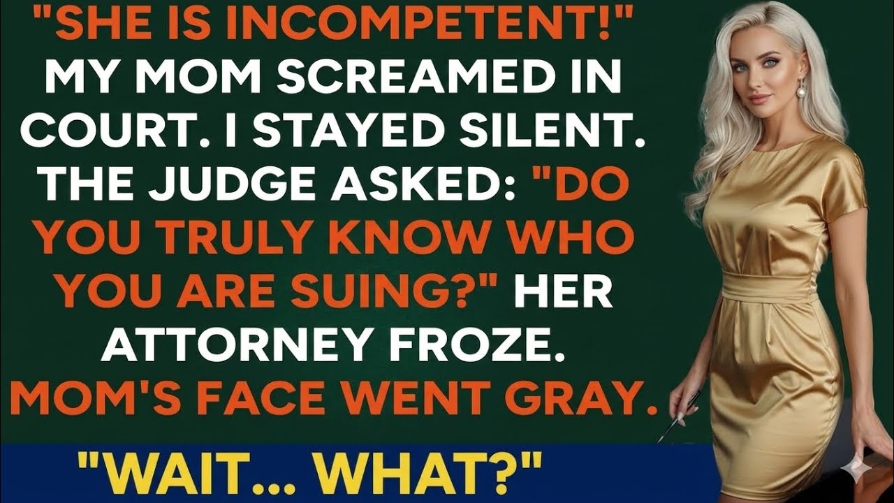 My Mother Screamed in Court That I Was Incompetent - Until the Judge Asked One Question...