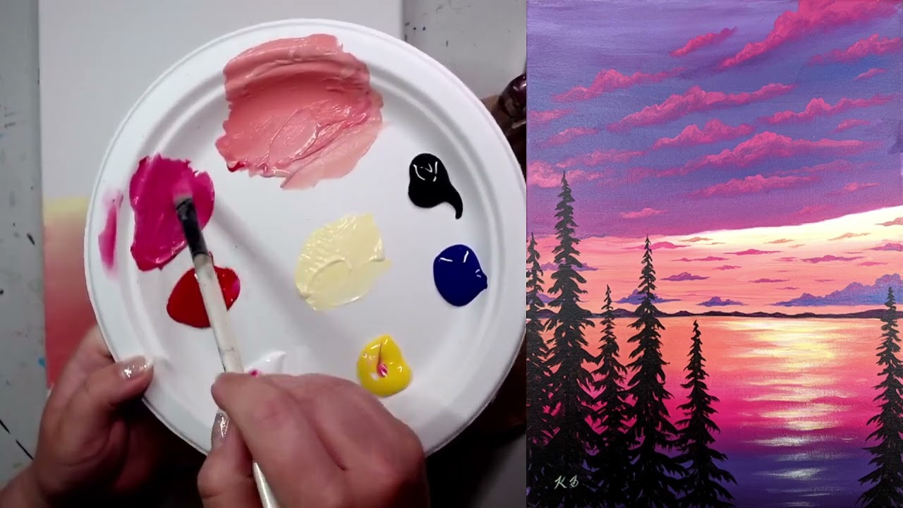 Summer Sunset - Acrylic Painting Tutorial