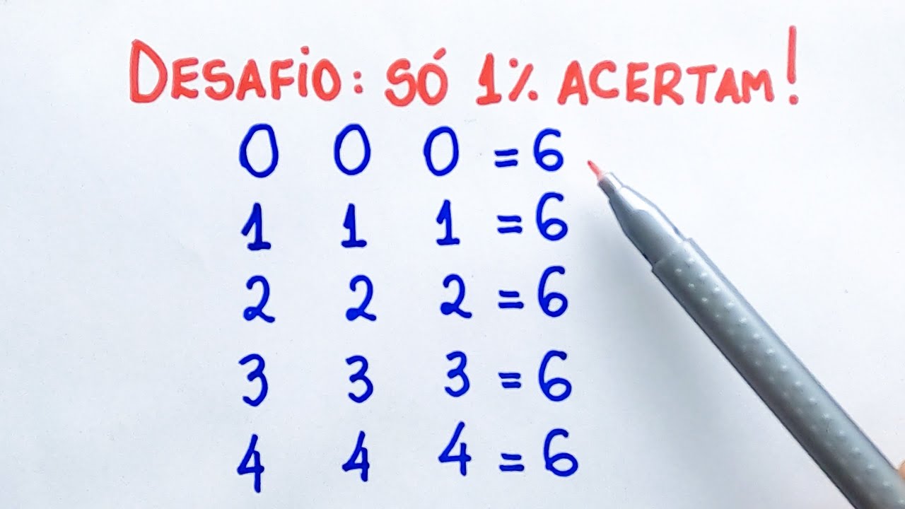 DESAFIO do 6 😱SÓ 1% ACERTA😱 RAIOCÍNIO LÓGICO! Matemática Básica!