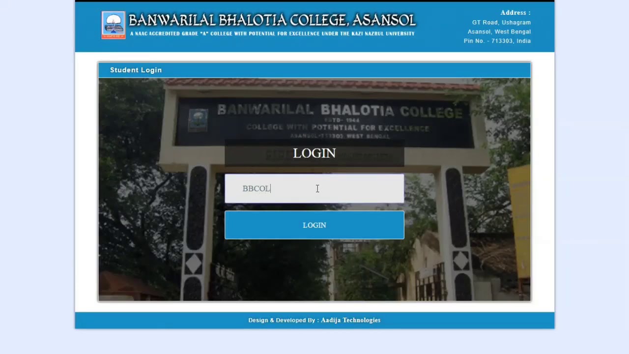 B.B.College Online Student Semester Fees Payment