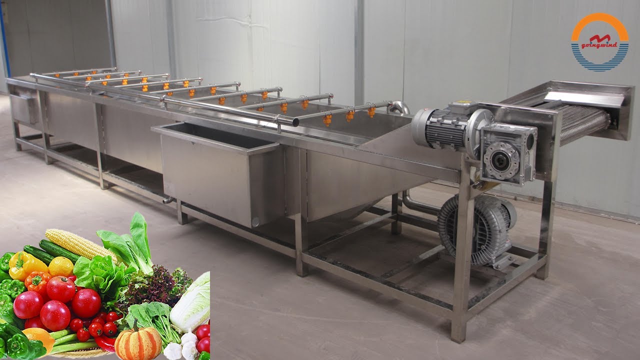 Automatic fruit and vegetable air bubble washing machine fruits vegetables herbs cleaning line