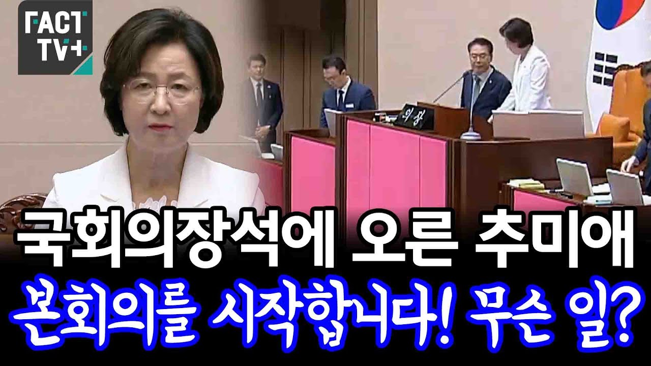 국회의장석에 오른 추미애 
