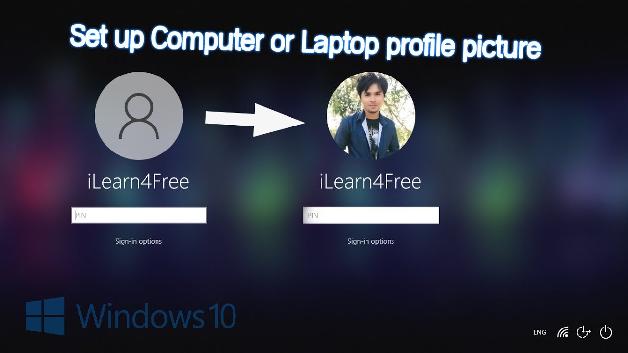how to set up laptop profile picture - set up computer profile picture #ilearn4free #youtuber