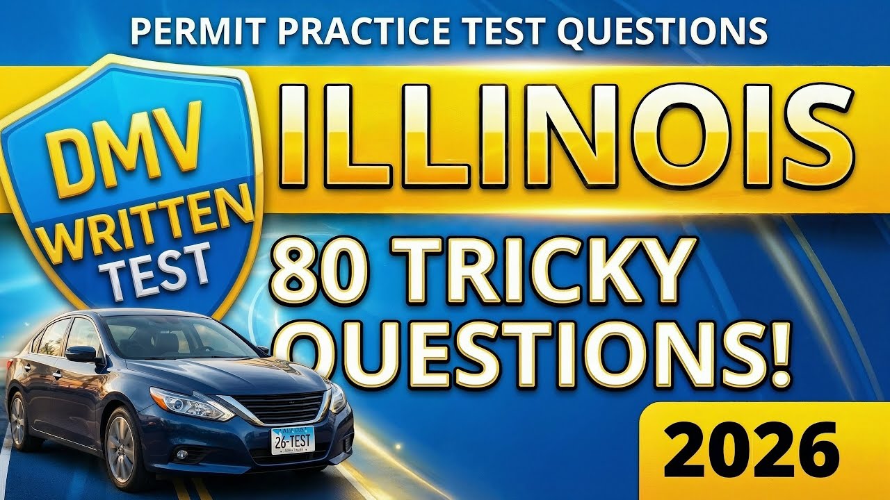 DMV Illinois Written Test 2026 | 80 Important Questions to PASS your Exam!