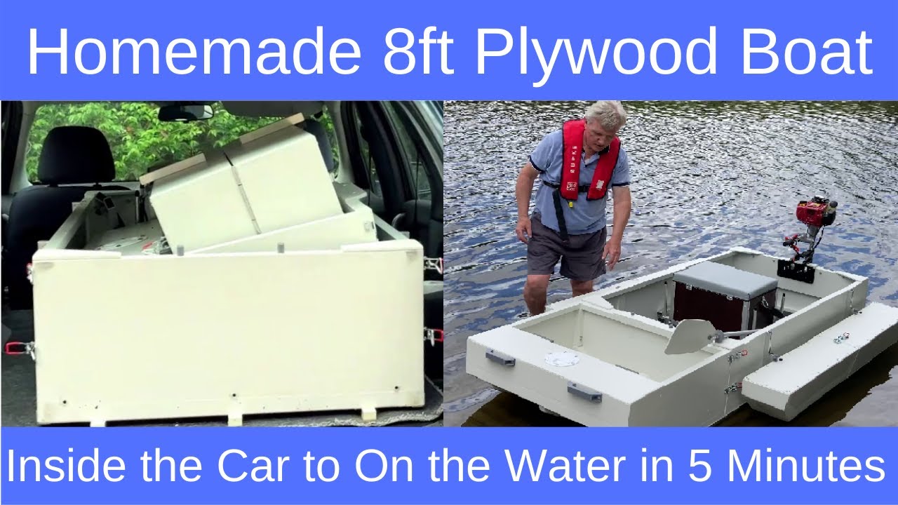 Homemade 8ft Plywood Boat that Fits in my Car - Setup in 5 Minutes