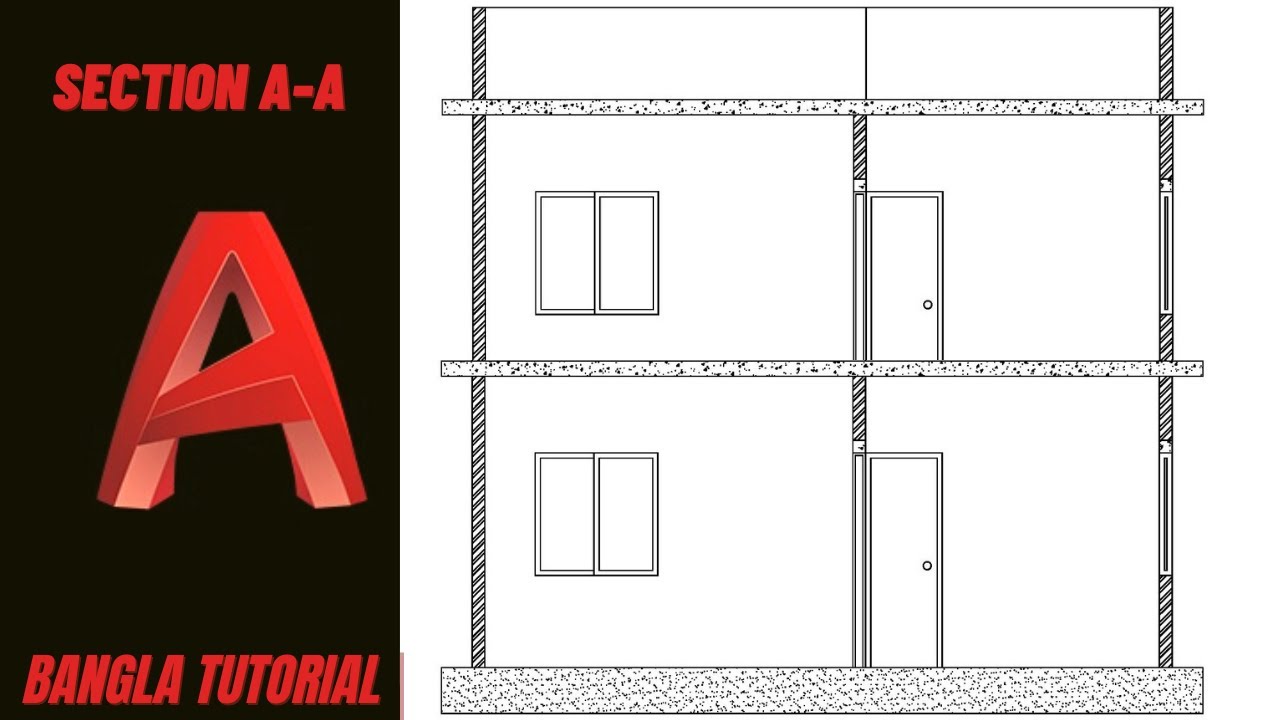 Section A-A in autocad tutorial | how to draw section in autocad bangla tutorial