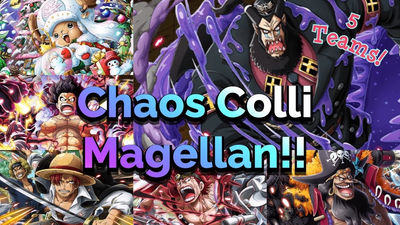 [OPTC] ONE OF THE BEST! F2P UNITS!! Chaos Coliseum Magellan!! 5x Teams with Breakdown! ONE PIECE!!