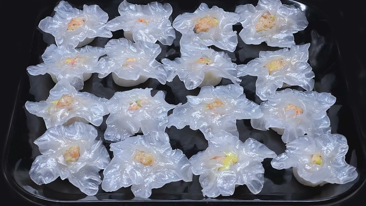 Bánh Hoa Thủy Tiên Nhân Tôm - Crystal Daffodil Flower Dumplings