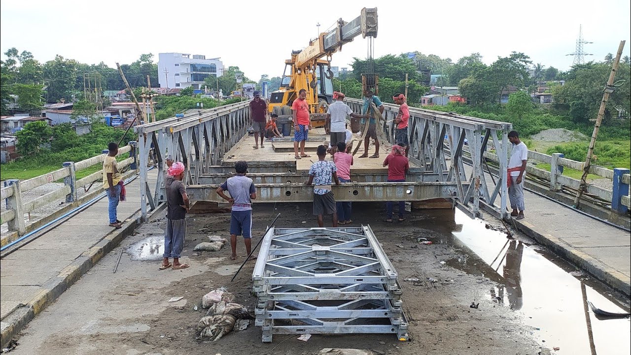 Bailey Bridge 140 ft DDR Bailey Bridge De-launched (dismantled) Within 23 hours, Balason Bridge.