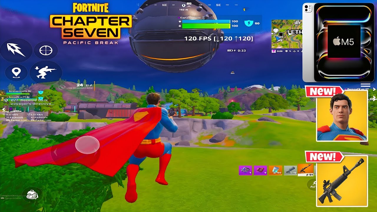 iPad Pro M5 120 FPS Fortnite Mobile Gameplay *HIGH KILL WIN Gameplay Full Game FORTNITE Chapter 7*