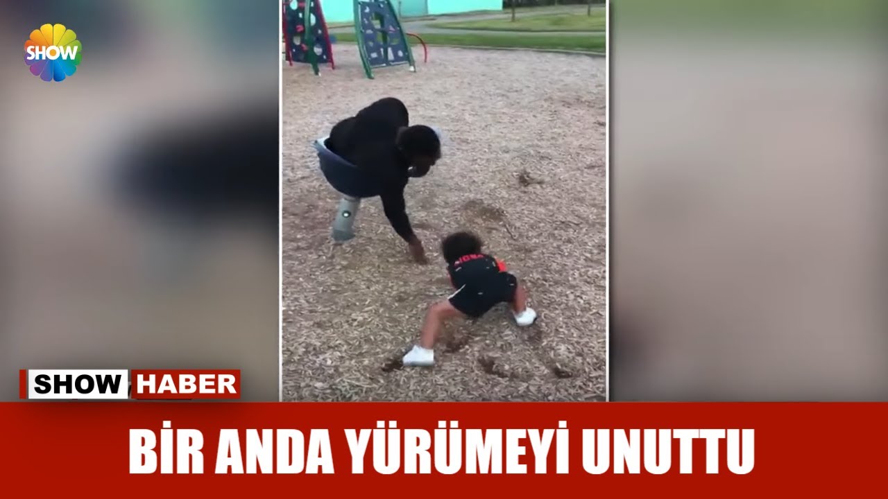 Bir anda yürümeyi unuttu