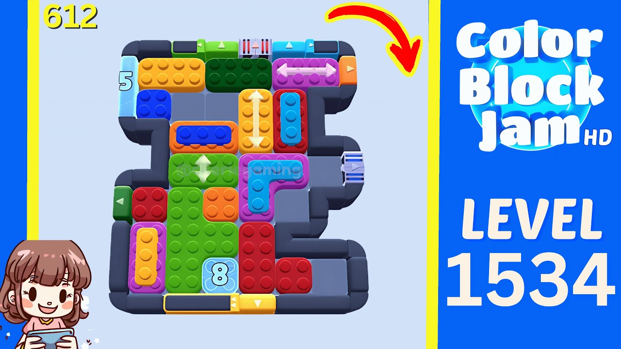 Color Block Jam Level 612 (1534) Solution Walkthrough