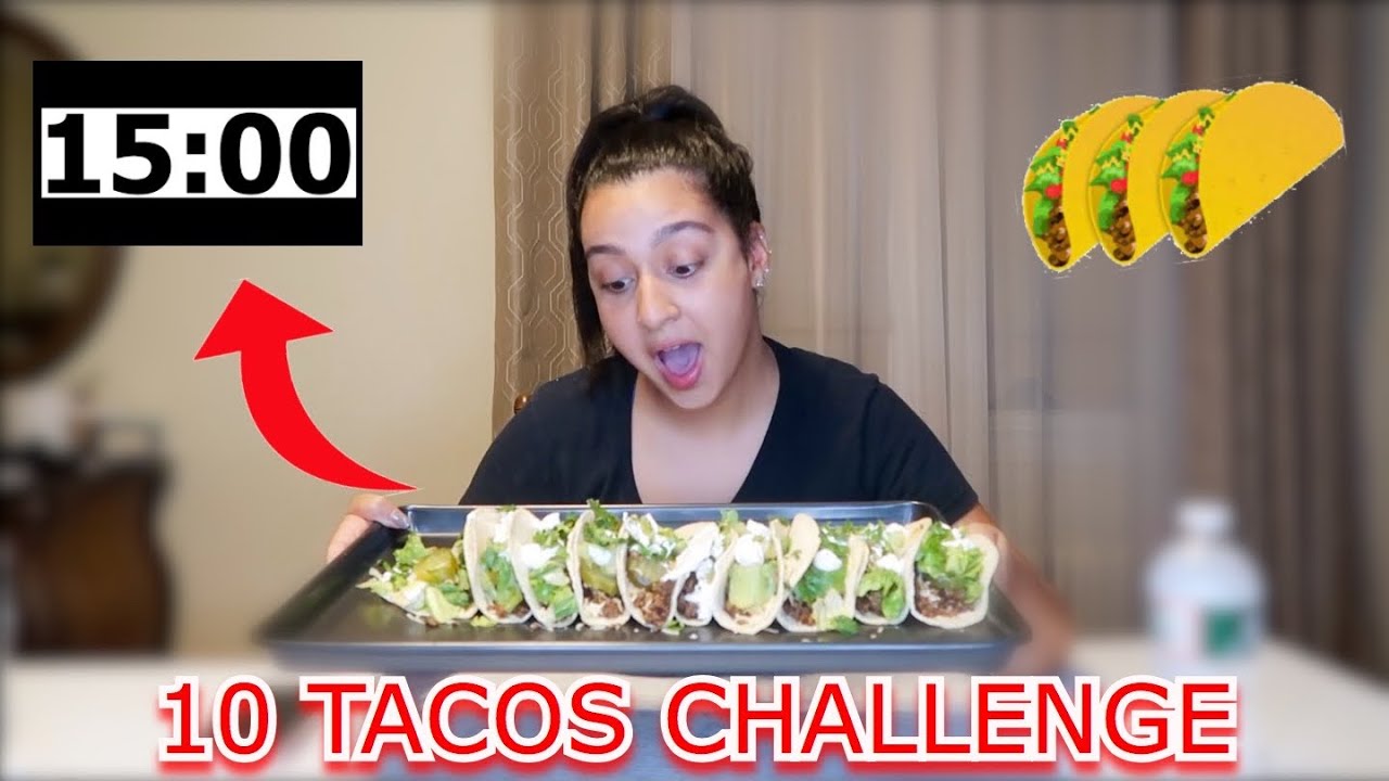 10 TACOS IN 15 MINUTES CHALLENGE!! | FOOD CHALLENGE | MUKBANG
