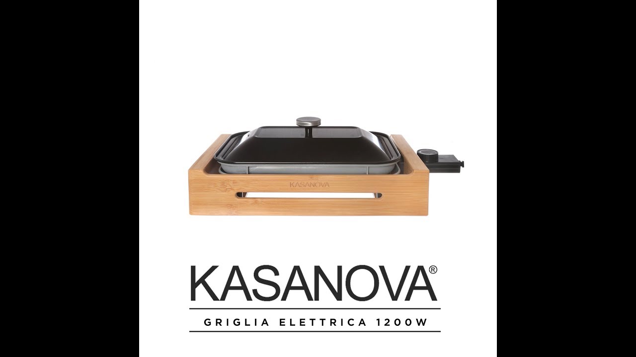 Grill elettrico con base in bambù