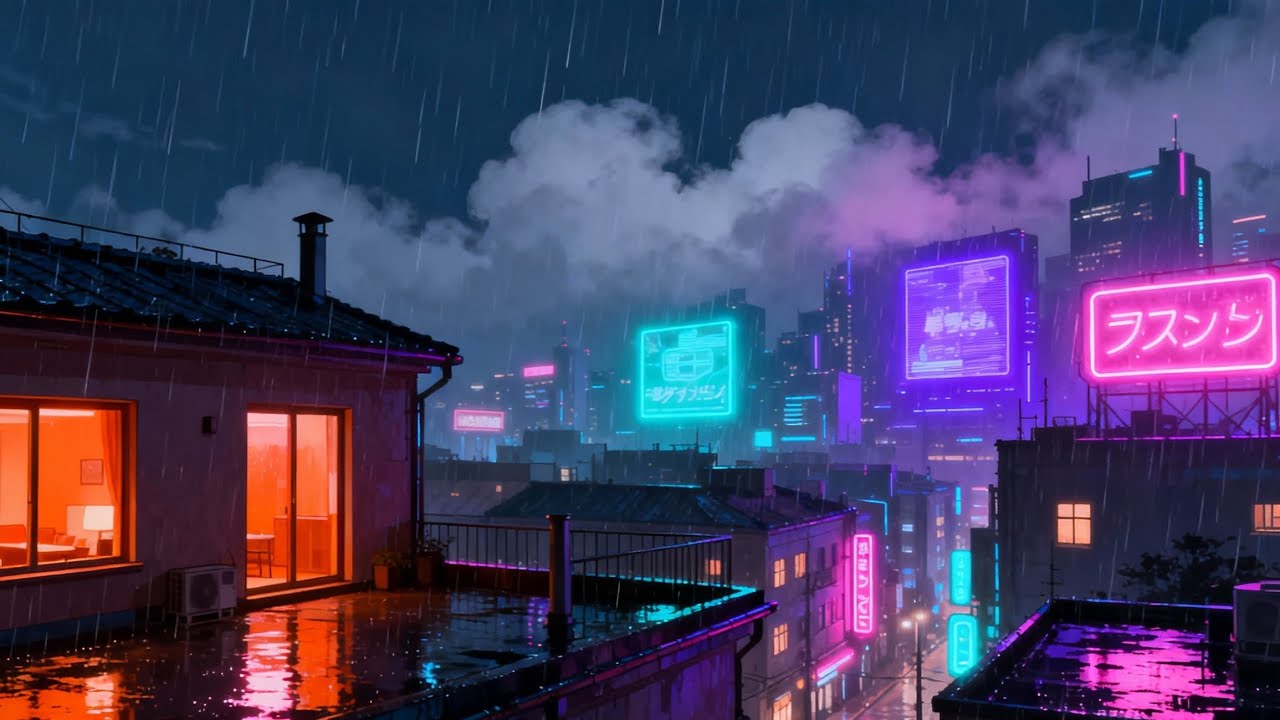 Deep Focus Chill Lofi 🌙 Tokyo Night Rain