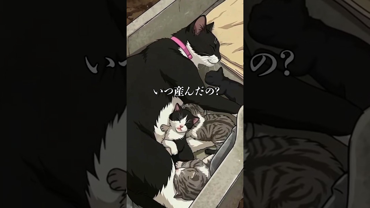 アニメ『野良猫たまの出産』