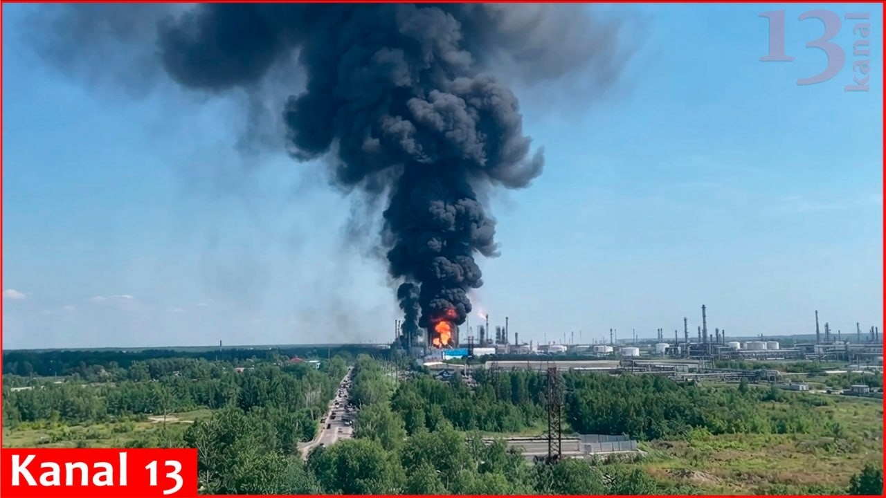 Украинские дроны снова ударили по Тюменскому нефтеперерабатывающему заводу, преодолев 2000 км рос...