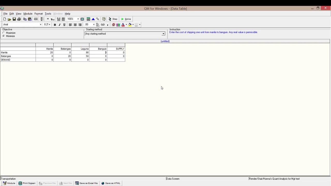 transportation tutorial using qm on windows
