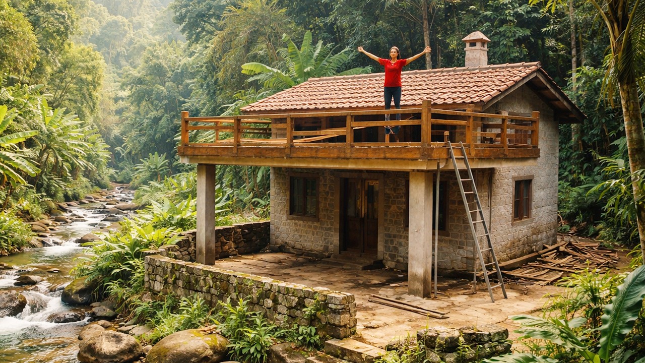 266 Days of Building a Stone House by the Stream | Full Timelapse Story