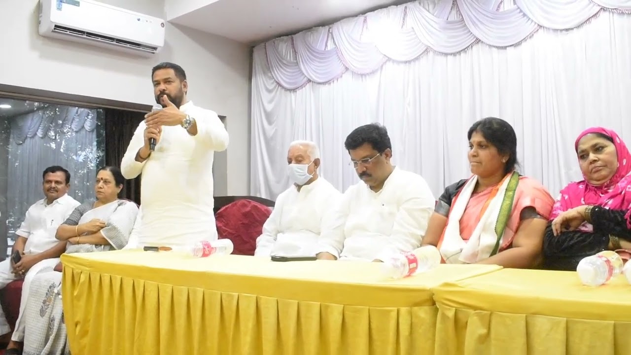 Ballari Rural MLA Sri B Nagendra spoke to the congress party members after Ballari Major Elections
