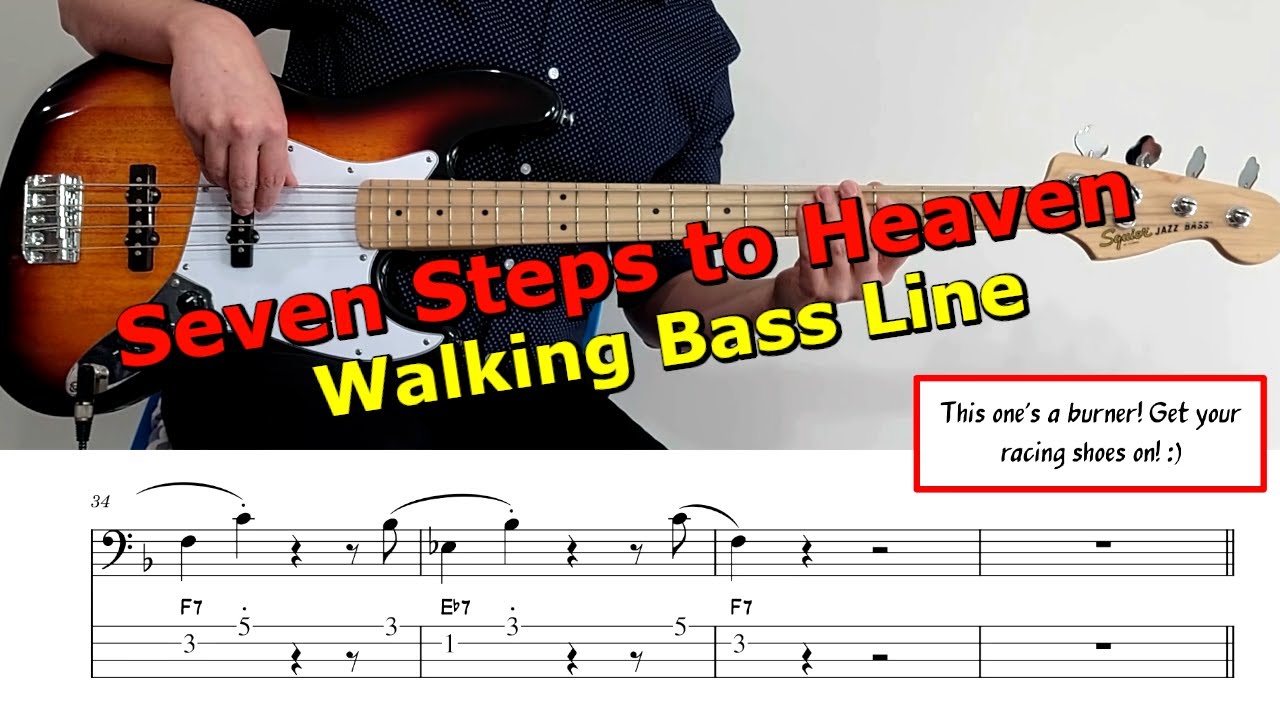 "Seven Steps to Heaven" 🎺 Walking Bass Line 🎵 Bass Guitar Lesson 🎸