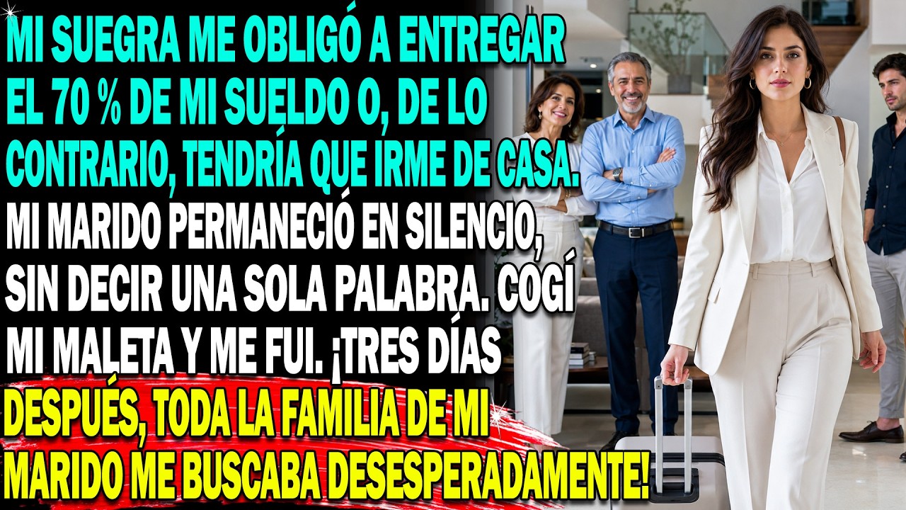 🍽️En la comida familiar,💸mi suegra exigi&oacute; el 70 % de mi sueldo o me obligar&iacute;a a mudarme de casa