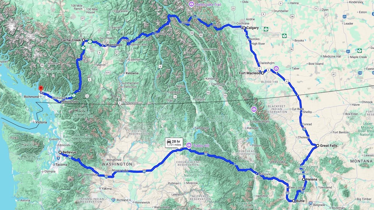 Rocky Mountains road trip (8x speed)