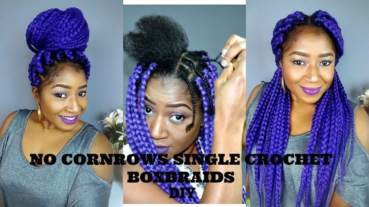 NO CORNROWS || SINGLE || INDIVIDUAL   CROCHET BOXBRAIDS || ONE PULL