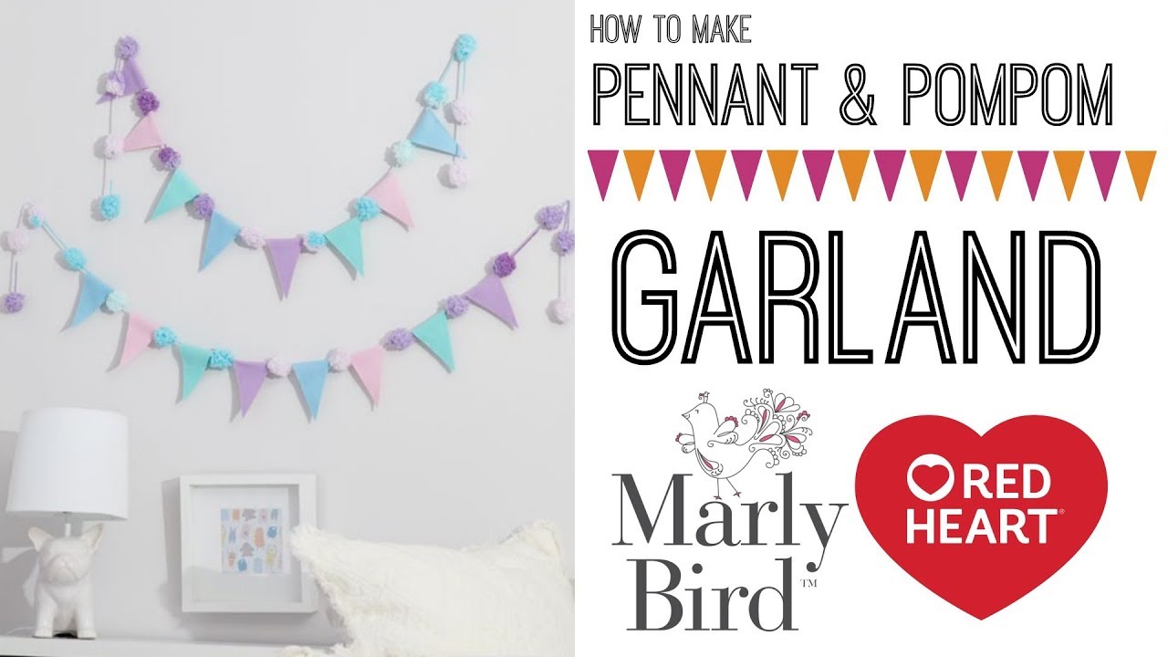 Pennant and Pompom Garland with Pomp a Doodle Yarn