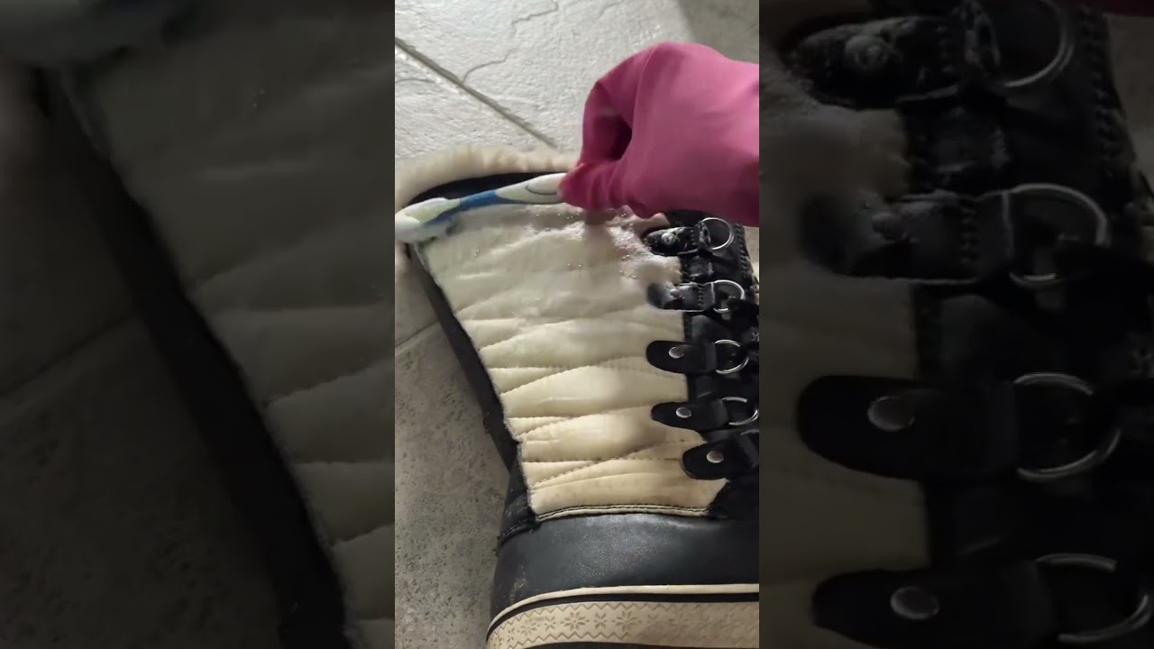 Cleaning some muddy winter boots #cleaning #asmr