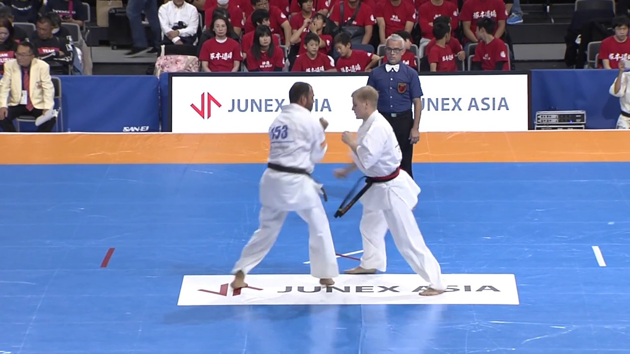 【新極真会】Court2 2ndRound29 man Jonas Rosin vs Allen Boye The 12th World Karate Championship