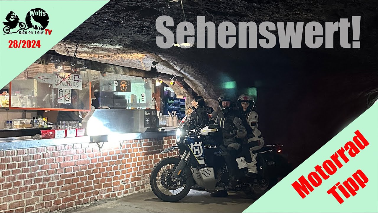 Mit dem Motorrad in die Bikerhöhle Pekelné Doly