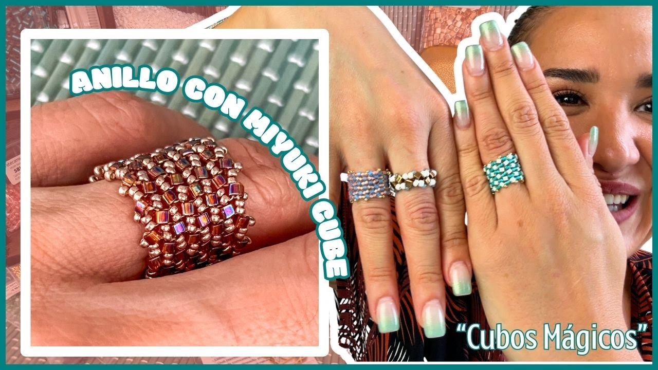 ✅ Como Hacer un ANILLO con CUBOS y DELICA MIYUKI Paso a Paso 😃✨ - Colección Cubos Mágicos