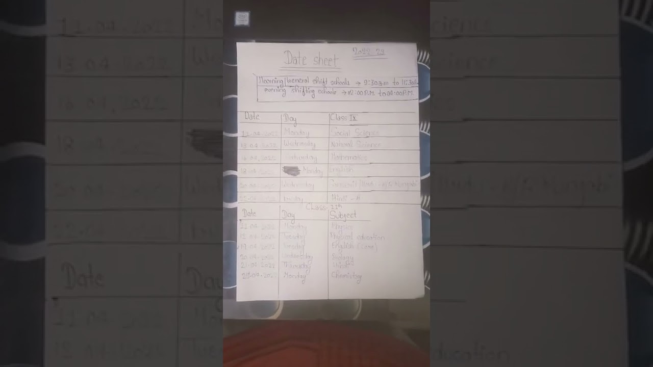 annual exam date sheet class 9 & 11 ll class 9 date sheet 2022 term 2 ll cbse