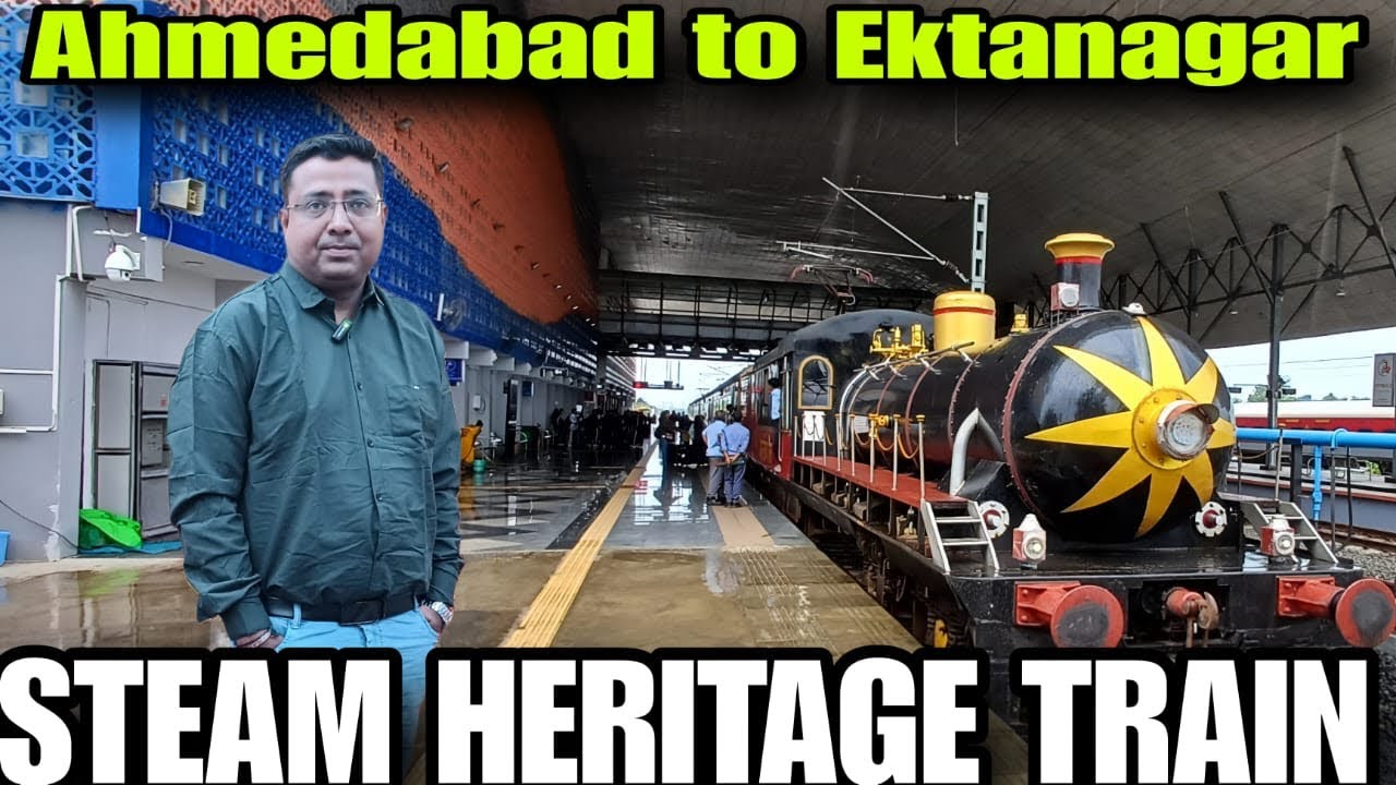 “09409 Steam Heritage Special 🚂 | Ahmedabad to Ekta Nagar | Dining Car Tour & Royal Experience!”