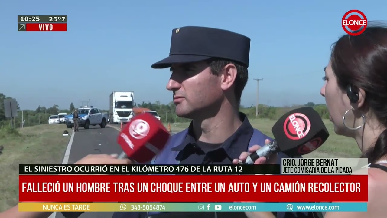 La policía brindó detalles sobre el accidente ocurrido en la Ruta 12 - 10/02/26