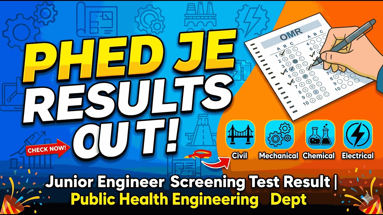 APSC JE PHE Result 2026 Out | OMR Screening Test Result | Civil, Mechanical, Electrical, Chemical