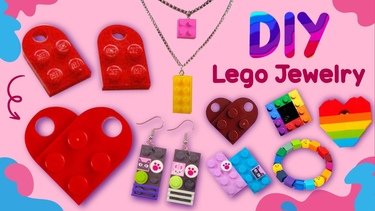 6 DIY LEGO JEWELRY Ideas - LEGO LIFE HACKS AND CRAFTS IDEAS - Earring, Necklace, Bracelet and more..