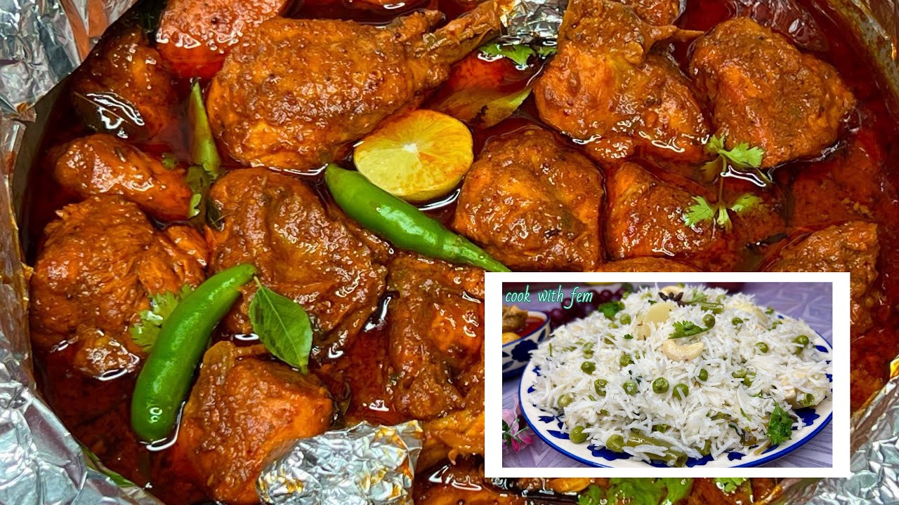 Sunday Super COMBO - Dum Ka Achari Murgh Hyderabadi Wedding Special With White Aloo Matar Pulao