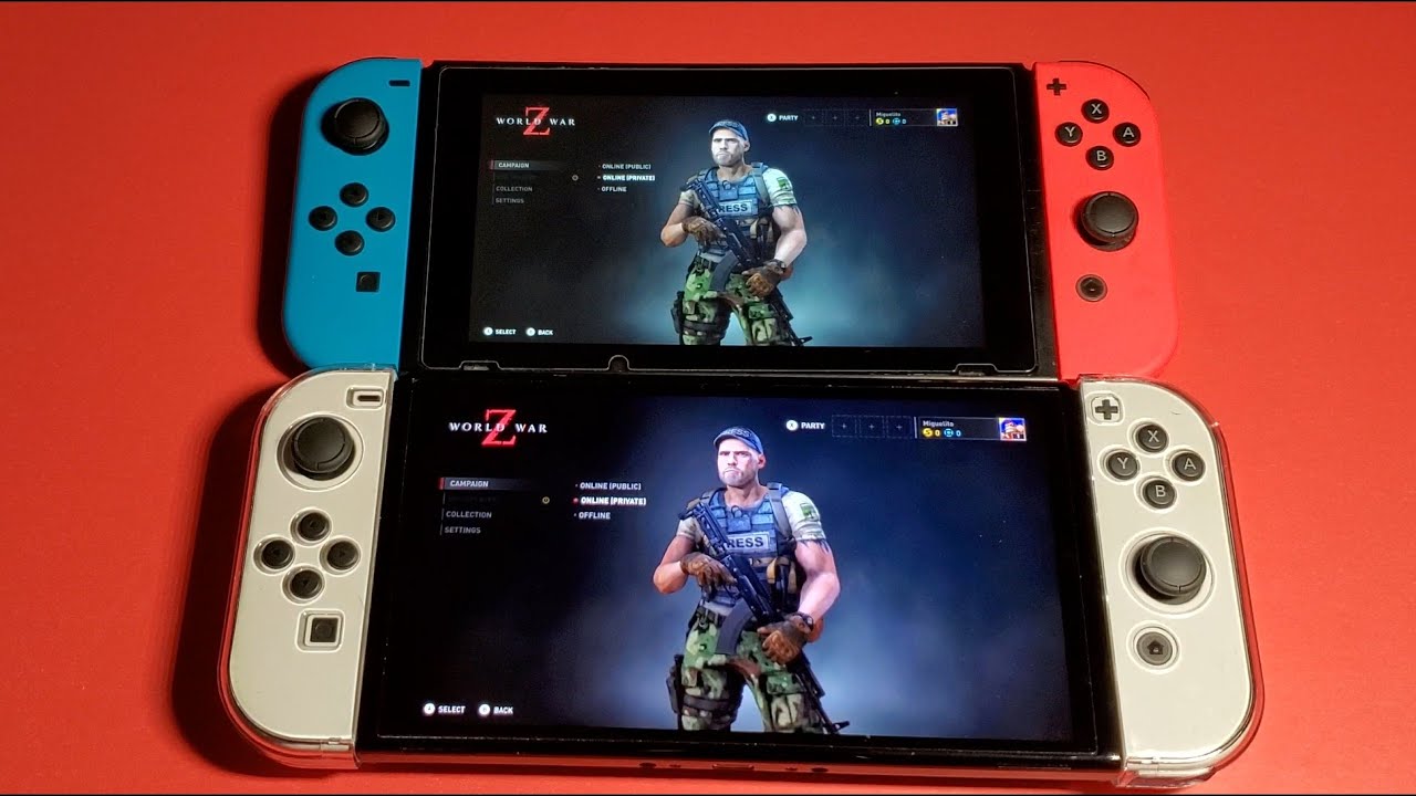WORLD WAR Z SWITCH OLED VS SWITCH V2 GAMEPLAY FOOTAGE