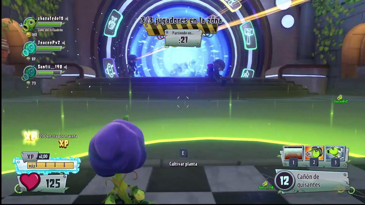 pvz gw2 speedrun operaciones de jardin 3 jugadores facil