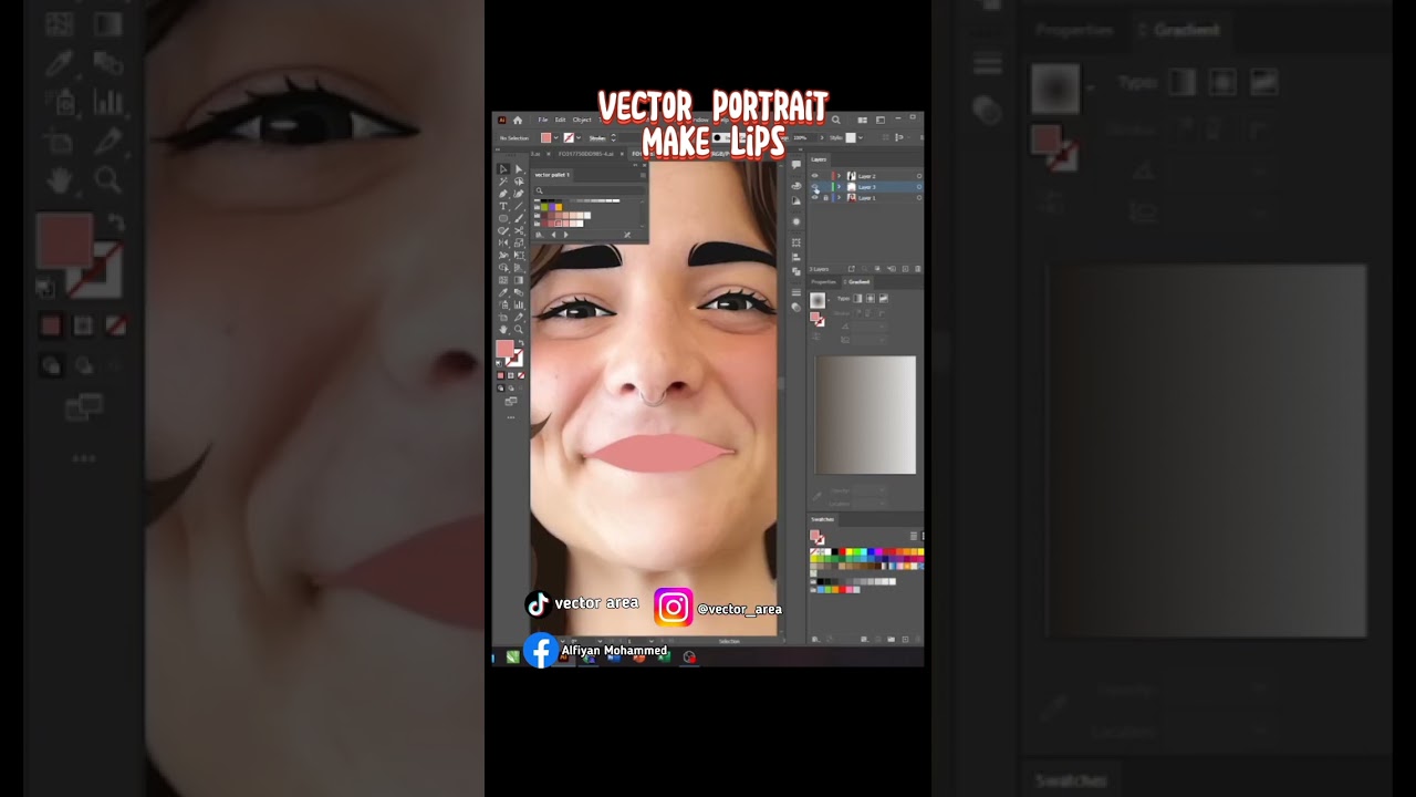 CREATE A VECTOR PORTRAIT - LIPS, USING ADOBE ILLUSTRATOR