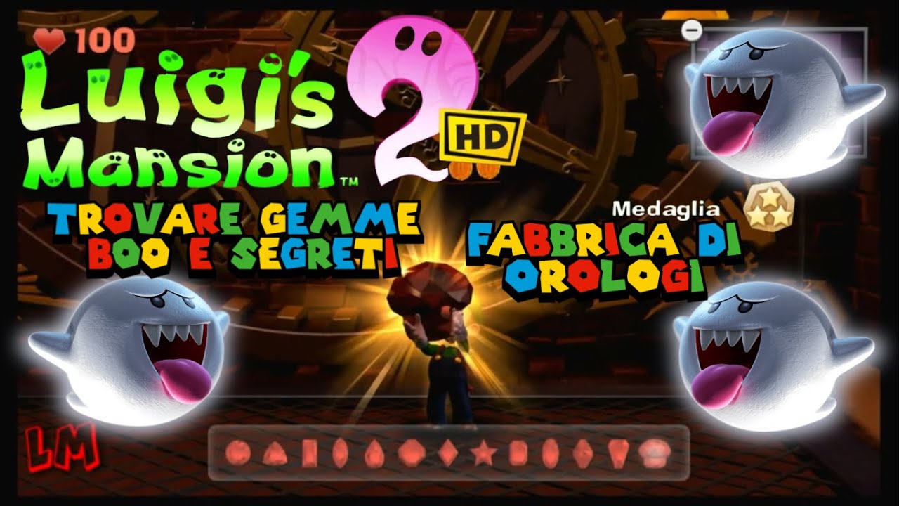 Trovare tutte le Gemme Boo Segreti Guida Luigi's Mansion 2 HD Fabbrica di Orologi 3 Stars Stag Bonus