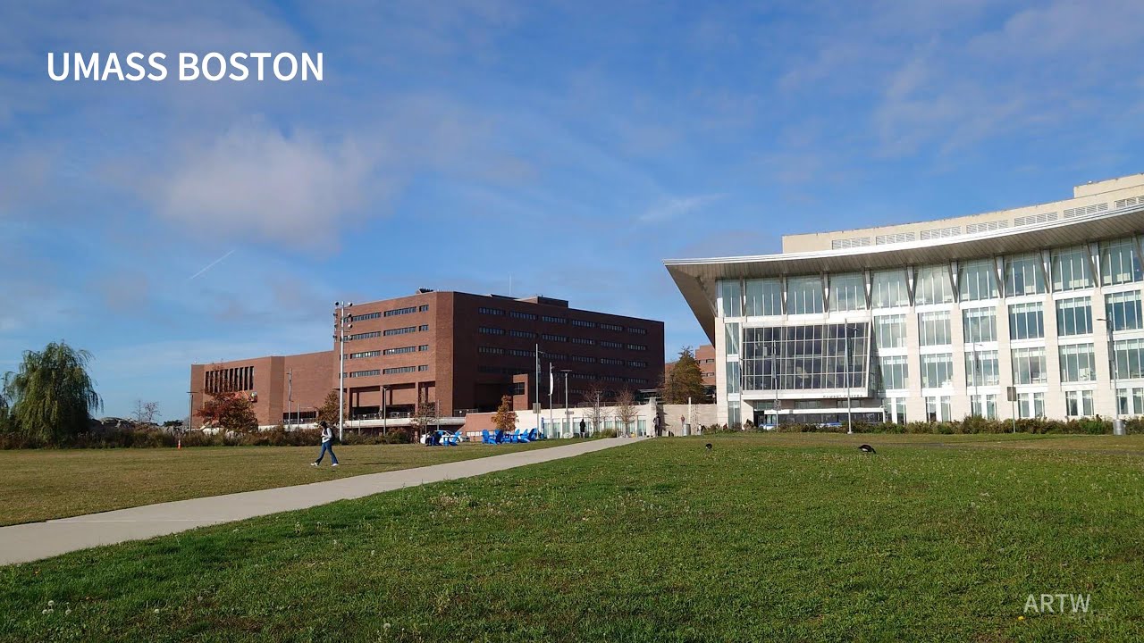 UMass Boston Campus Walk 🚶‍♂️| Stunning Waterfront Views in 4K马萨诸塞大学波士顿分校