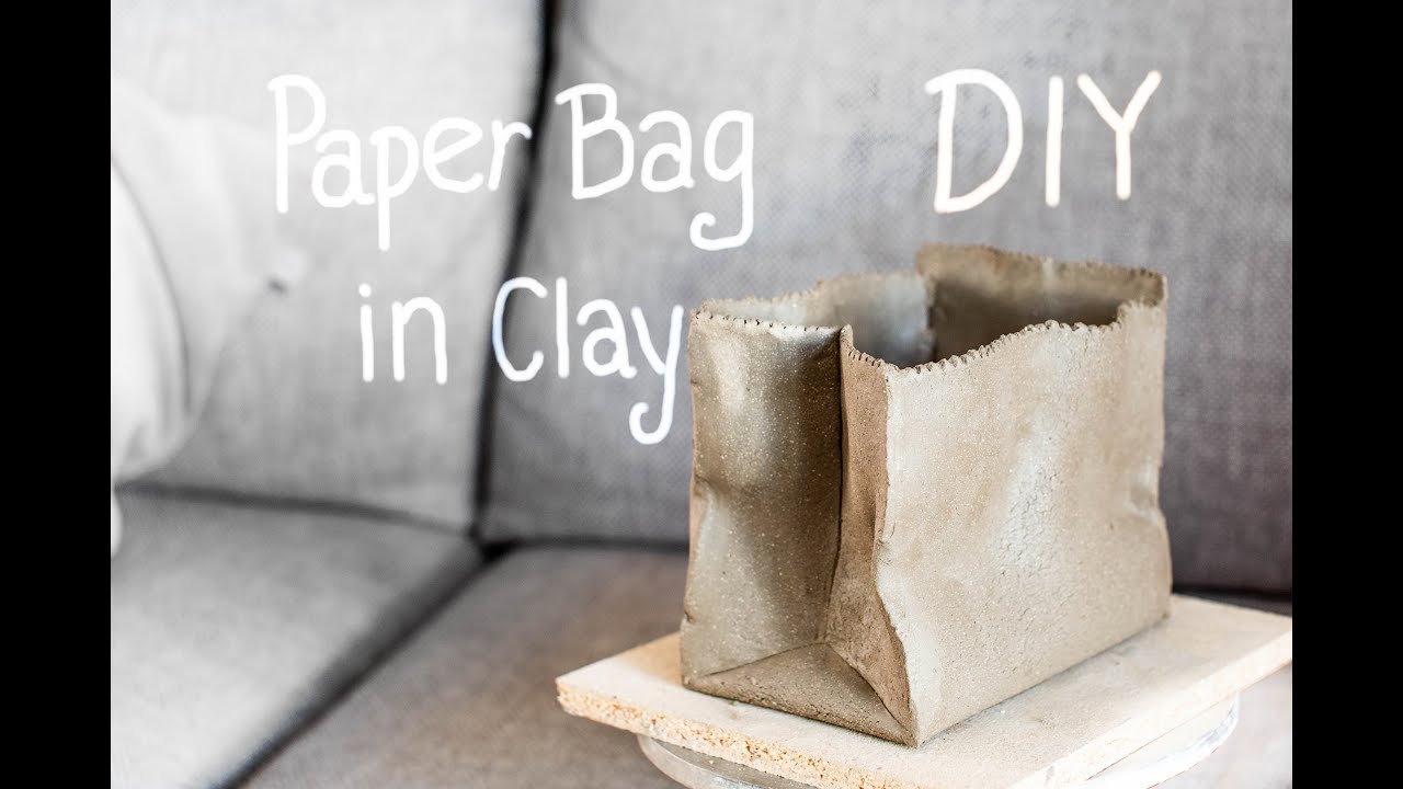 How to make a Paper bag Pot in clay. DIY ceramics.