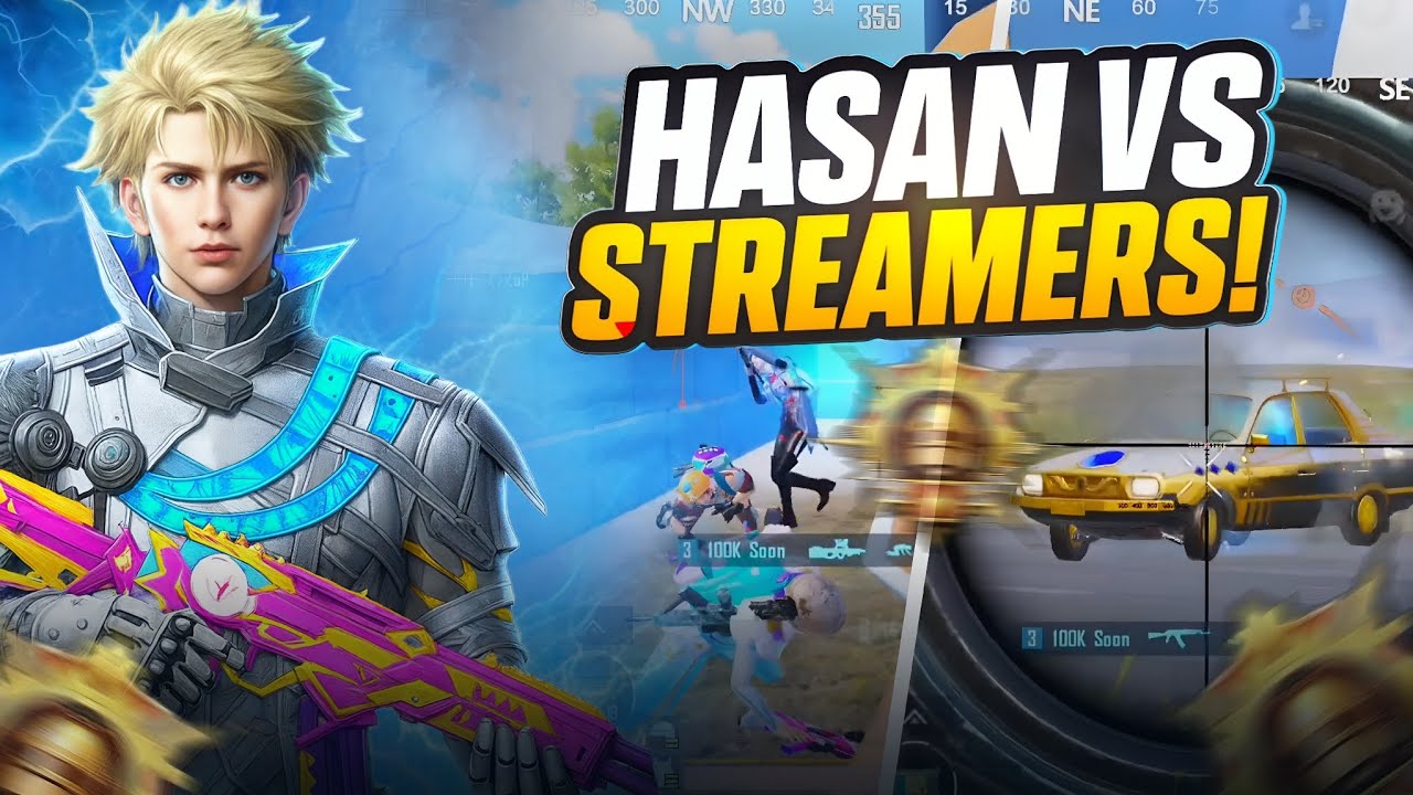 Hasan Plays vs Streamers | intense Clutches | Handle Panic Situation | BGMI Gameplay 