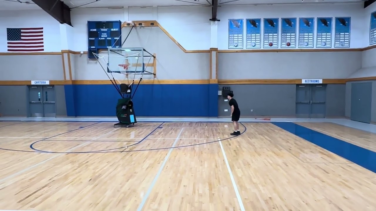 Dribbling  into the shot 