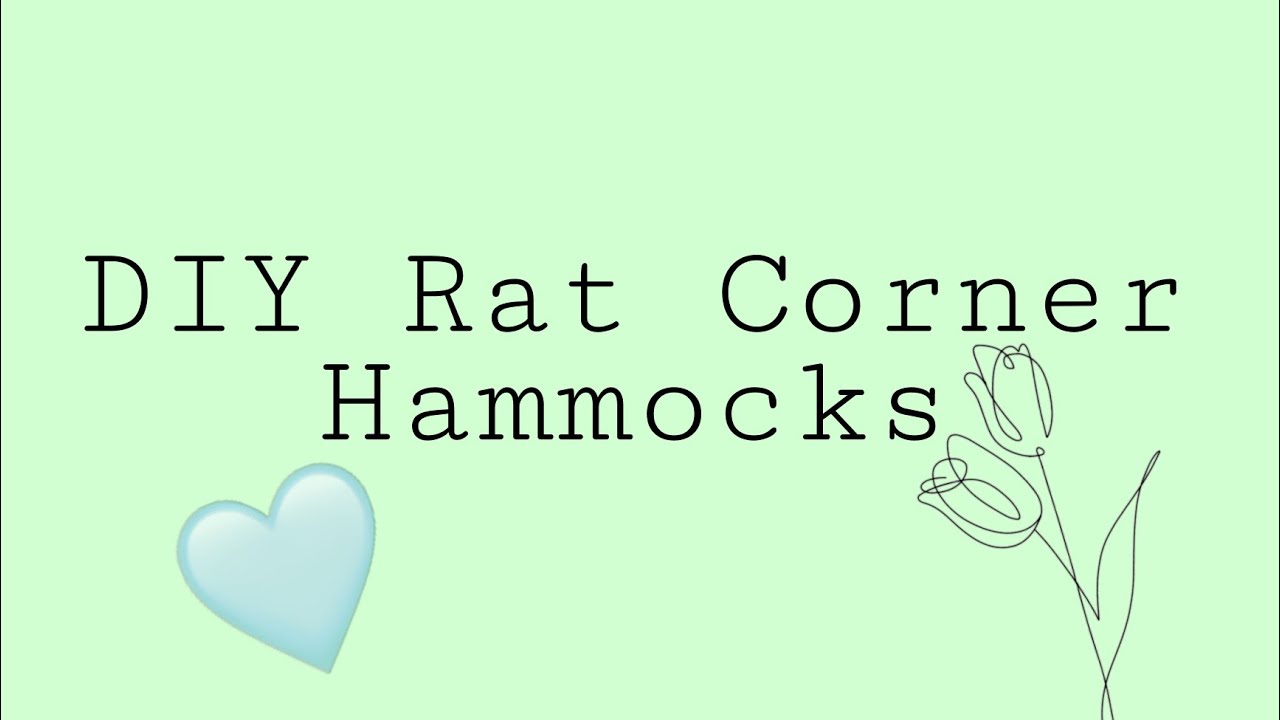 DIY Easy Rat Corner Hammock