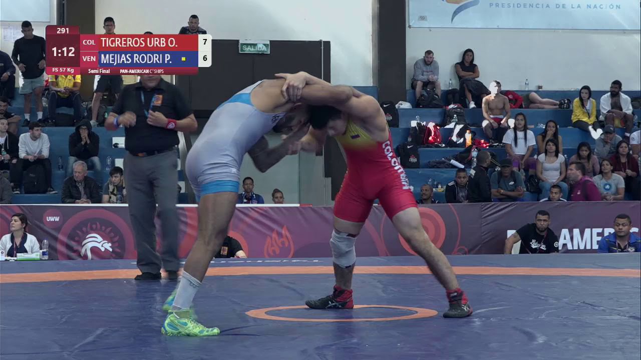 1/2 FS - 57 kg: O. TIGREROS URB (COL) v. P. MEJIAS RODRI (VEN)